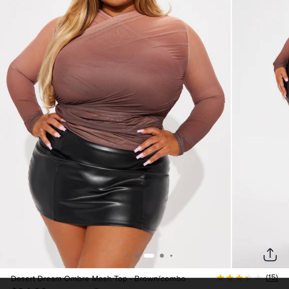 Desert Dream Ombré Brown Mesh Top